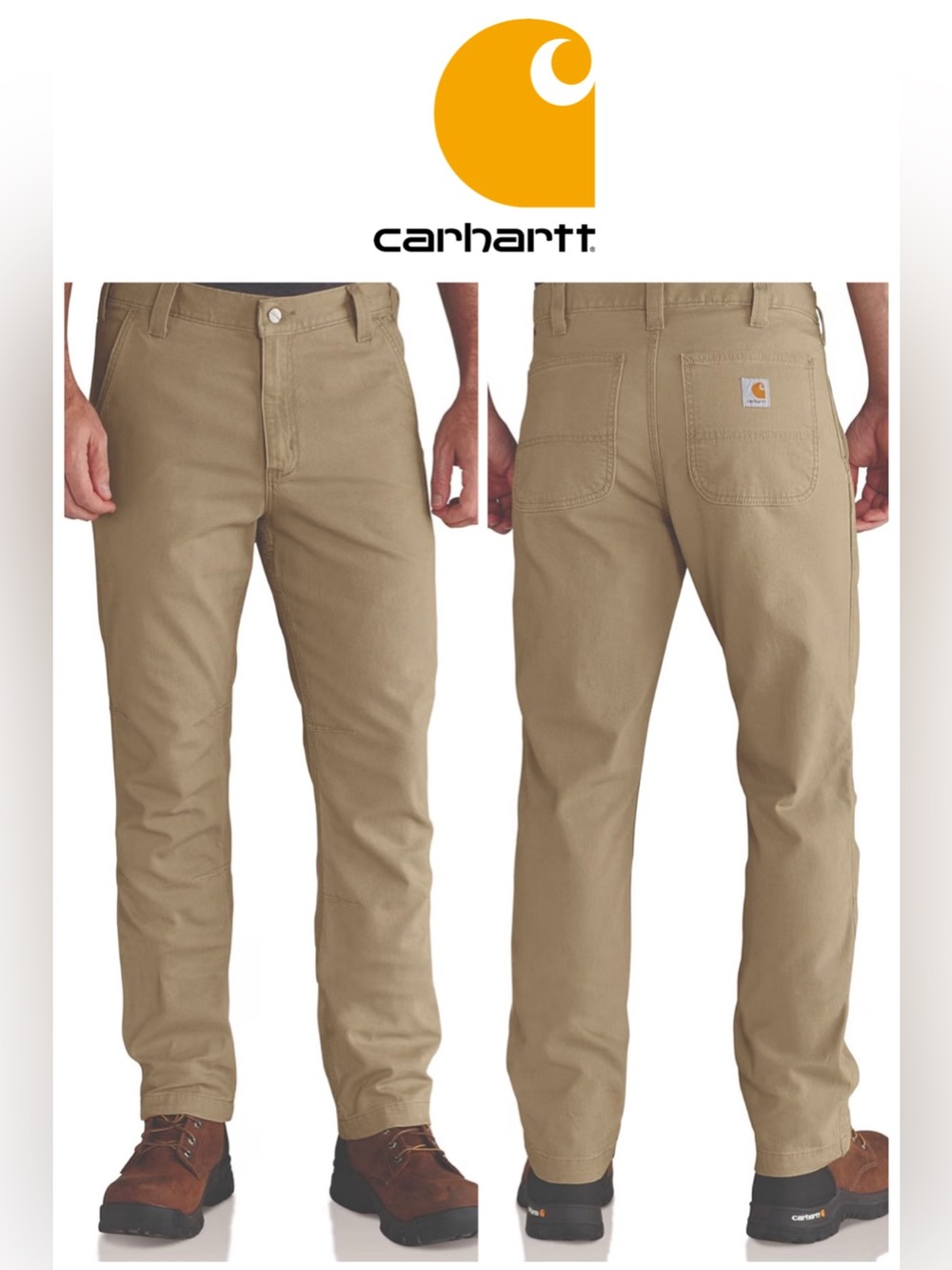 NWOT Carhartt Rugged Flex Canvas 5-Pocket Work Pants in Tan